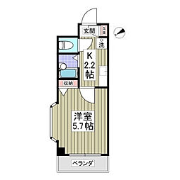 藤原町マンション 1Kの間取図画像