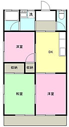 第2コーポ岡部 3DKの間取図画像