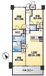 メイツ高横須賀 3LDKの間取図画像