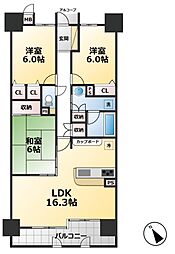 ネオステージ妙音通南 3LDKの間取図画像
