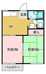 フォーブル太平 2DKの間取図画像