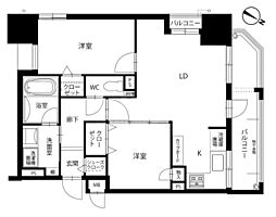 アメックス赤坂門タワー 2LDKの間取図画像