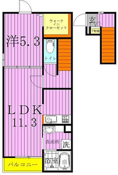 フリージアII 205｜東京都足立区扇３丁目(賃貸アパート1LDK・2階・43.47㎡)の写真 その2