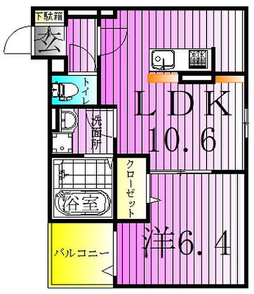 東京都足立区竹の塚１丁目(賃貸アパート1LDK・3階・40.21㎡)の写真 その2