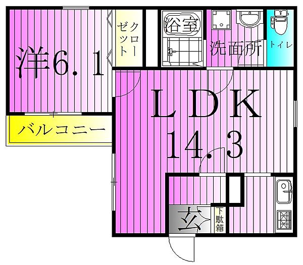 東京都足立区西新井３丁目(賃貸アパート1LDK・2階・47.41㎡)の写真 その2