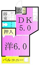 寺田マンション 1階1DKの間取り