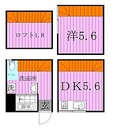 North　Point 3階1DKの間取り