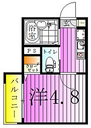 東武伊勢崎線 西新井駅 徒歩7分の賃貸アパート 3階1Kの間取り