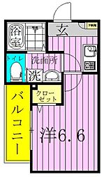 AJ四ツ木2 1階1Kの間取り