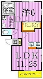 サングリア2 3階1LDKの間取り