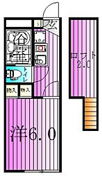 つくばエクスプレス 六町駅 徒歩17分の賃貸マンション 1階1Kの間取り
