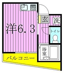 ミレアビターレ北千住 3階ワンルームの間取り