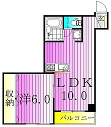 アイビーハイツ 1階1DKの間取り