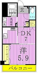 コーポレート竹ノ塚二丁目 4階1DKの間取り