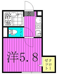 Well-being江北 2階1Kの間取り