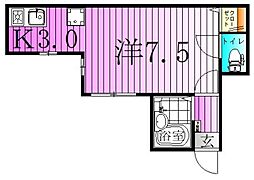 日暮里舎人ライナー 江北駅 徒歩5分の賃貸アパート 1階ワンルームの間取り