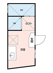 サークルハウス北千住 1階ワンルームの間取り