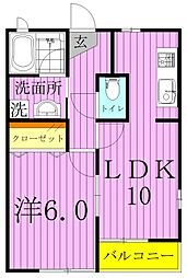 東京メトロ千代田線 北綾瀬駅 徒歩12分の賃貸アパート 1階1LDKの間取り