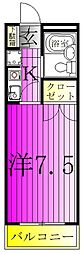 フラワーシティ 1Kの間取図画像