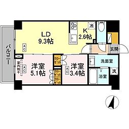 ロイジェント西新井 2LDKの間取図画像