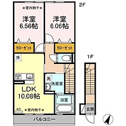 ミオカーム 2LDKの間取図画像