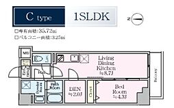 足立区西新井栄町3丁目マンション 1SLDKの間取図画像