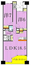 ロイヤルパークス西新井 2LDKの間取図画像