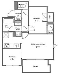 N-flats小台 1SLDKの間取図画像