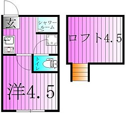 BigA 1Kの間取図画像