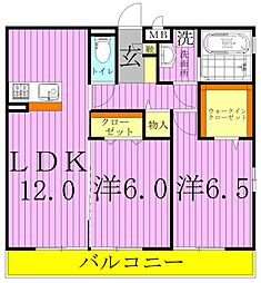 グランシャリオ 2LDKの間取図画像