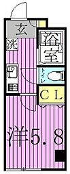 ブリスパーク 1Kの間取図画像