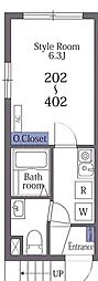 ラターシュ町屋 1Kの間取図画像