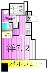 アイルグランデ東京竹ノ塚 1Kの間取図画像