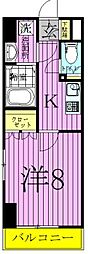 ルーブル西新井 1Kの間取図画像