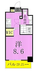 メイクスアート五反野 1Kの間取図画像