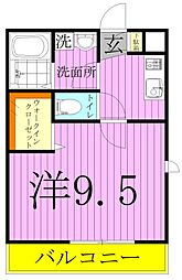 サンプロッセム梅島 1Kの間取図画像