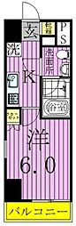 リヴシティ綾瀬WEST 1Kの間取図画像
