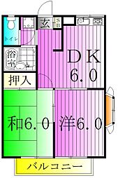エステートピアエース 2DKの間取図画像