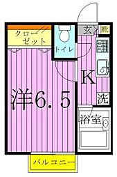 インフィニティー竹ノ塚 1Kの間取図画像
