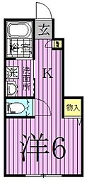 オランジェ ワンルームの間取図画像