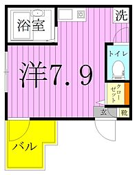 スカーラ・ネーロ ワンルームの間取図画像