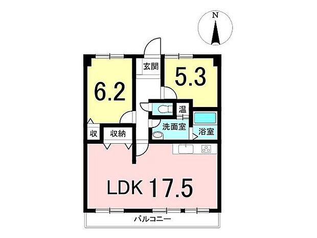 アコールマンション平田(2LDK) 4階の間取り