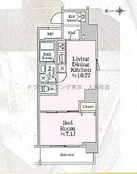 アイルグランデ浅草 11階1LDKの間取り