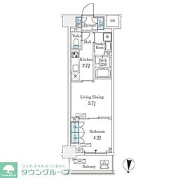東京メトロ半蔵門線 押上駅 徒歩10分の賃貸マンション 2階1LDKの間取り