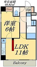 都営大江戸線 新御徒町駅 徒歩4分の賃貸マンション 4階1LDKの間取り