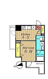 パークアクシス亀戸中央公園 8階1DKの間取り