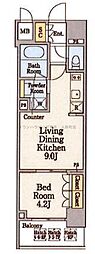 TS-COURT日本橋浜町 8階1LDKの間取り