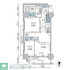 パークアクシス両国馬車通り 6階2LDKの間取り