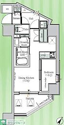 ONE ROOF RESIDENCE KIBA EAST 5階1DKの間取り