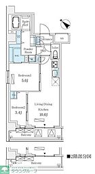 ＬＵＭＩＣＩＴＹ月島 8階2LDKの間取り